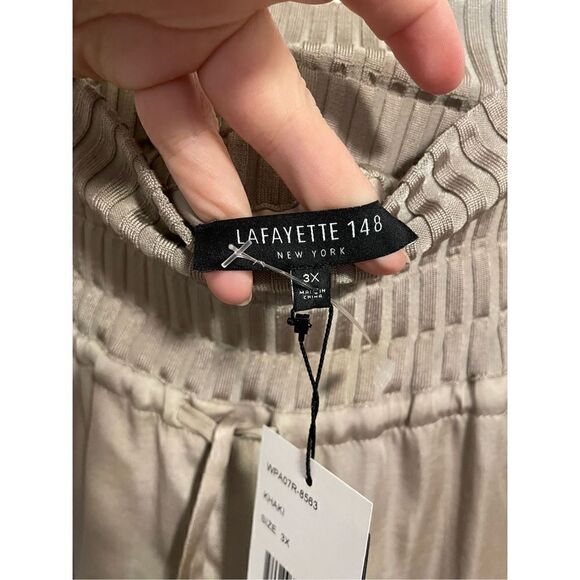 Lafayette 148 New York Barclay Charm Pants in khaki size 3X NWT - Picture 7 of 14